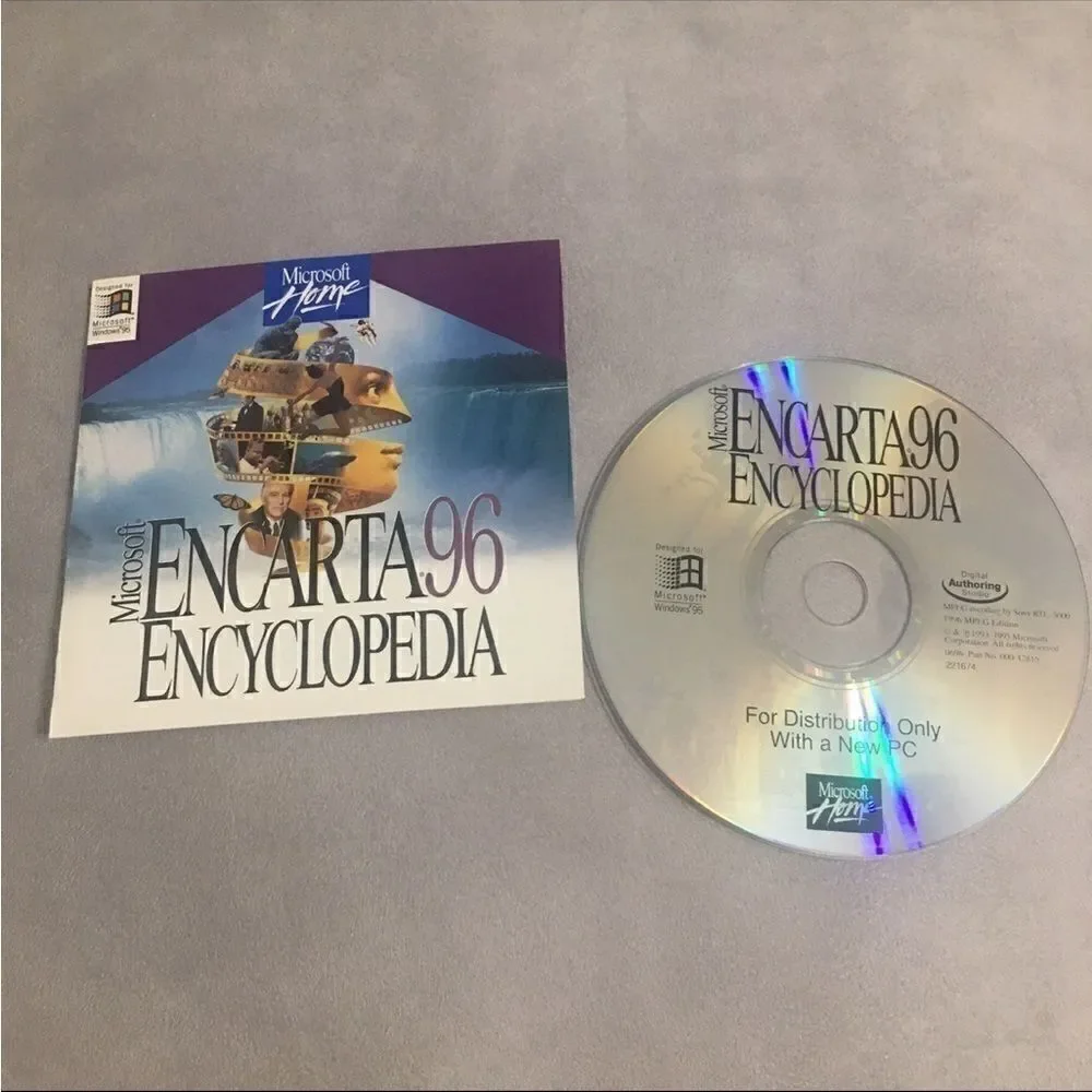 Microsoft CD ROM Encarta Encyclopedia Vintage 90s Excellent Condition
